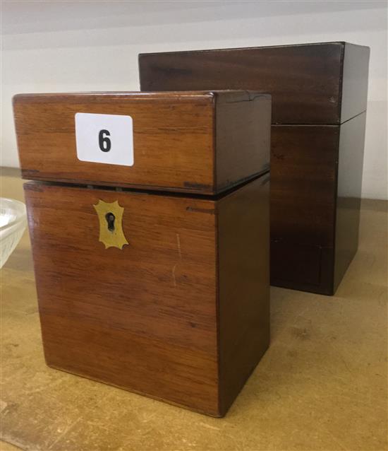 2 small 19th century mahogany apothecary boxes